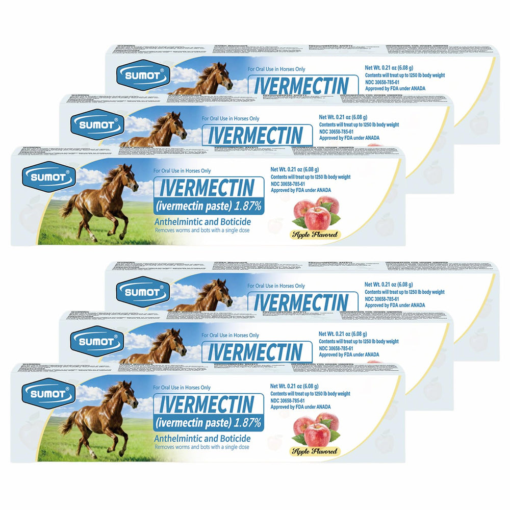 SUMOT pasta vermectina manzana en caja 6-pack para caballos