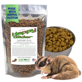 Suncoast Sugar Gliders alimento en gránulos frutales para mascotas exóticas pequeñas.