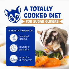 Suncoast Sugar Gliders, ingredientes reales: pollo, huevo y pescado para nutrición reconocible.