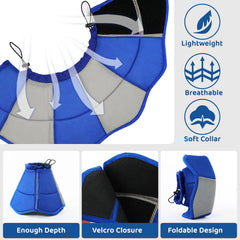 SUNFURA Cono para perro con cordón ajustable para evitar salirse.