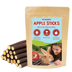 SunGrow Palos de manzana para conejillos de indias: desgaste dental y diversión.