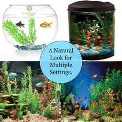 SunGrow planta plastica acuario, diseño realista para refugio de peces.