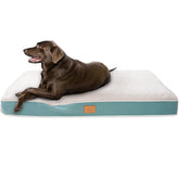 Sunheir cama para perro grande con espuma huevo azul, soporte cómodo para estirar y descansar