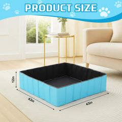 Caja Sunnymove para parto canino, plegada, facilita almacenamiento y transporte.