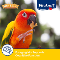 Sunseed Vita Prima Conuro, texturas variadas para estimular forrajeo natural.