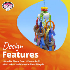 Super Bird Creations anillos bagel colgantes para juego activo