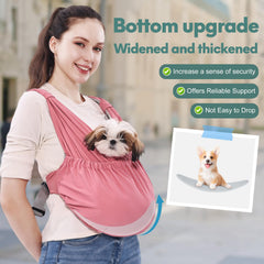 Bandolera Supet con base reforzada en frente, soporte estable para tu mascota.