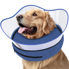 Supet collar rosquilla inflable para tras cirugía, evita lamido de heridas con estilo suave.