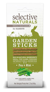 Bastones Jardín de Supreme Petfoods para conejo, sabor guisante y menta.