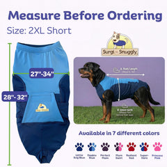Surgi~Snuggly traje recuperación para perro cubre el pecho para la curación.