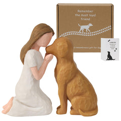Figura memorial sutimas perro pintada a mano, ideal para honrar a un compañero fiel.