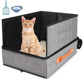 Suzzipaws caja-arena-viaje abierta con amplio espacio para gato