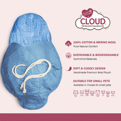 Sweet Goodbye Cloud bolsa de lana multicolor, tacto suave para envolver con cariño.