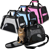 Sweetude transportín suave para gatos en rosa con uso cómodo para viajes