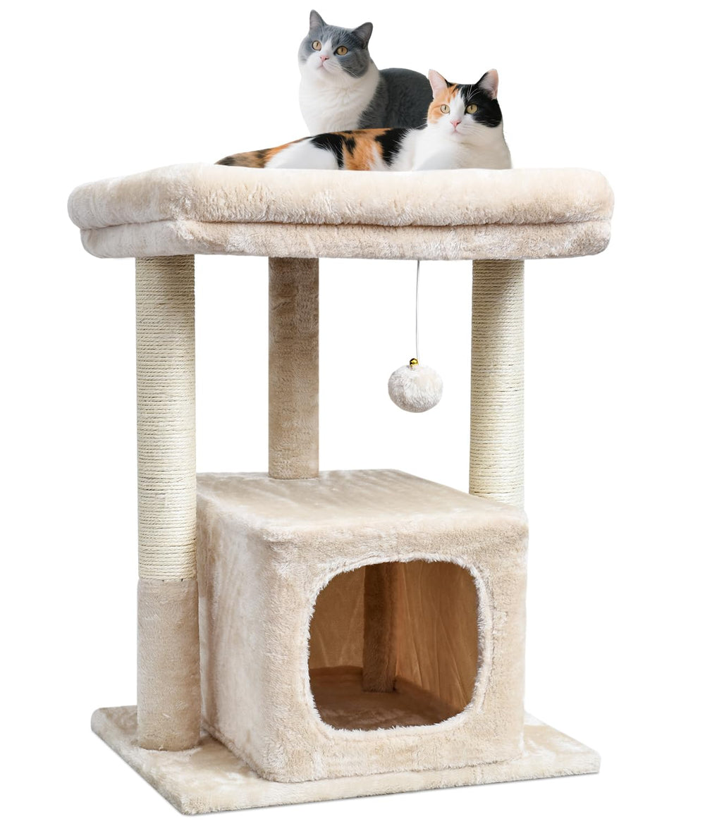 SYANDLVY arbol-gatos-interior-plataforma-superior-suave ofrece descanso cómodo para tu gato.