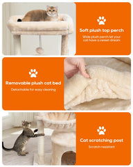syandlvy arbol gatos pequenos cueva confort beige, refugio cálido y seguro