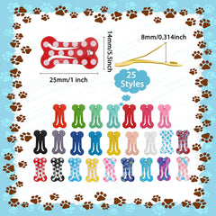 Conjunto de 50 pinzas Syhood para perros y gatos con forma de hueso.