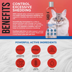 Shed-X con sabor a atún atrae a los gatos y facilita la toma.
