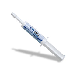 SynNutra Equine TryChill: etiqueta visible para controlar la dosis.