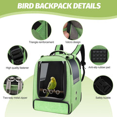 Sysmashing Mochila aves con medidas ajustables 46x35x33 cm para ajuste cómodo.