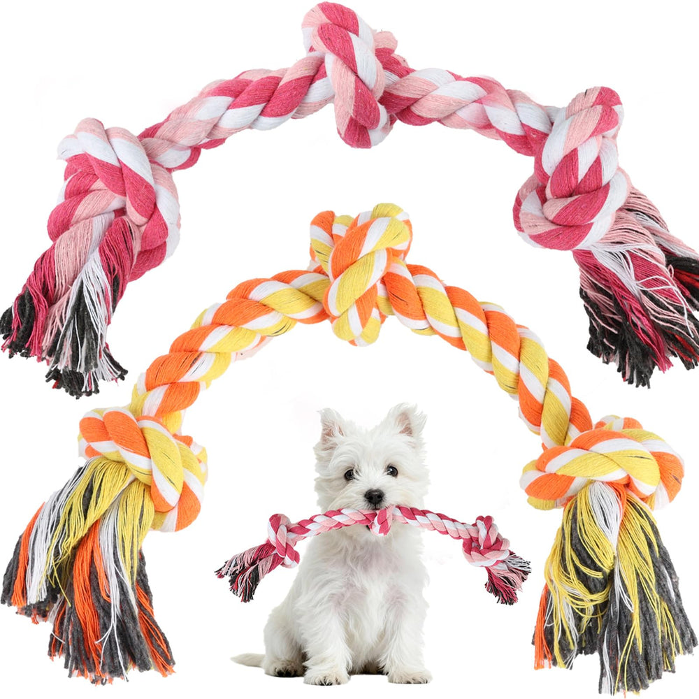 SZEE juguete cuerda para perros pequeños con 3 nudos, ideal para masticar suave