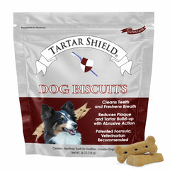Galletas dentales para perro Tartar Shield con sabor a pollo y limpieza bucal.