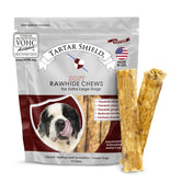 Tartar Shield Soft Rawhide, bocado dental visible para limpieza y aliento fresco.