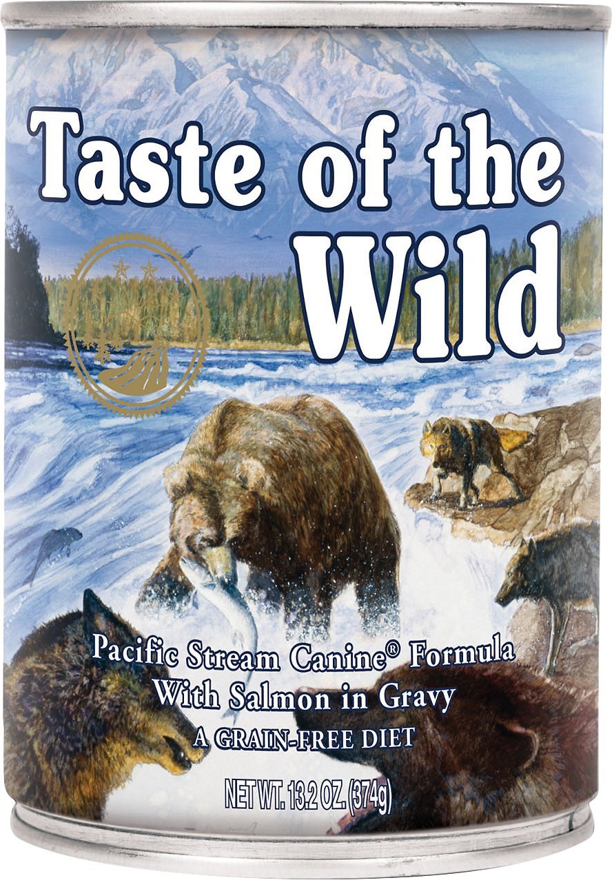 Taste of the Wild Pacífico Stream con salmón en salsa para perros, omega-3.