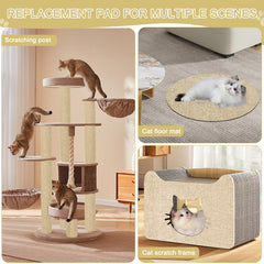 TEBANTY tapete adhesivo garras gato beige para instalación rápida