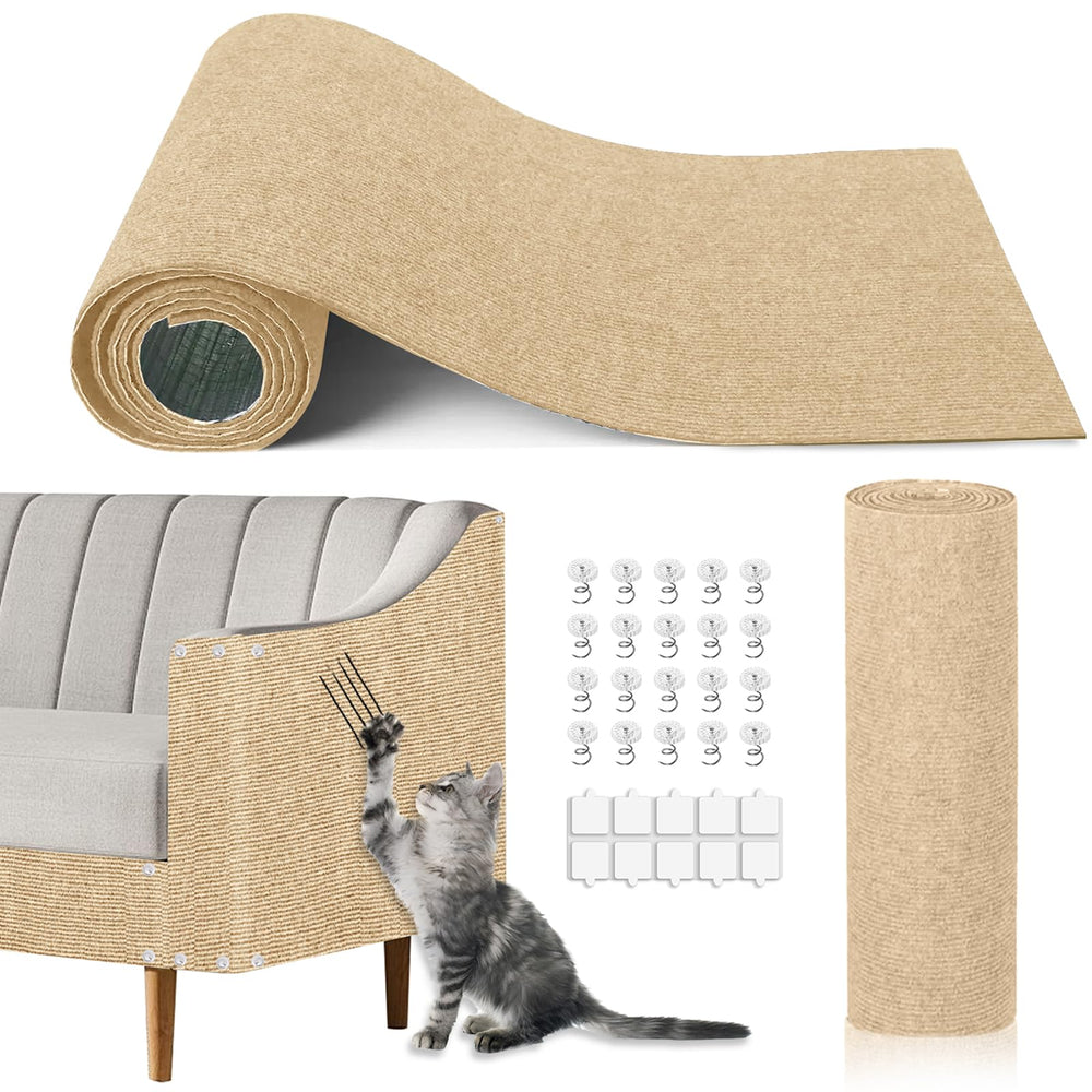 TEBANTY tapete garras gato beige, protección de muebles y superficie estable