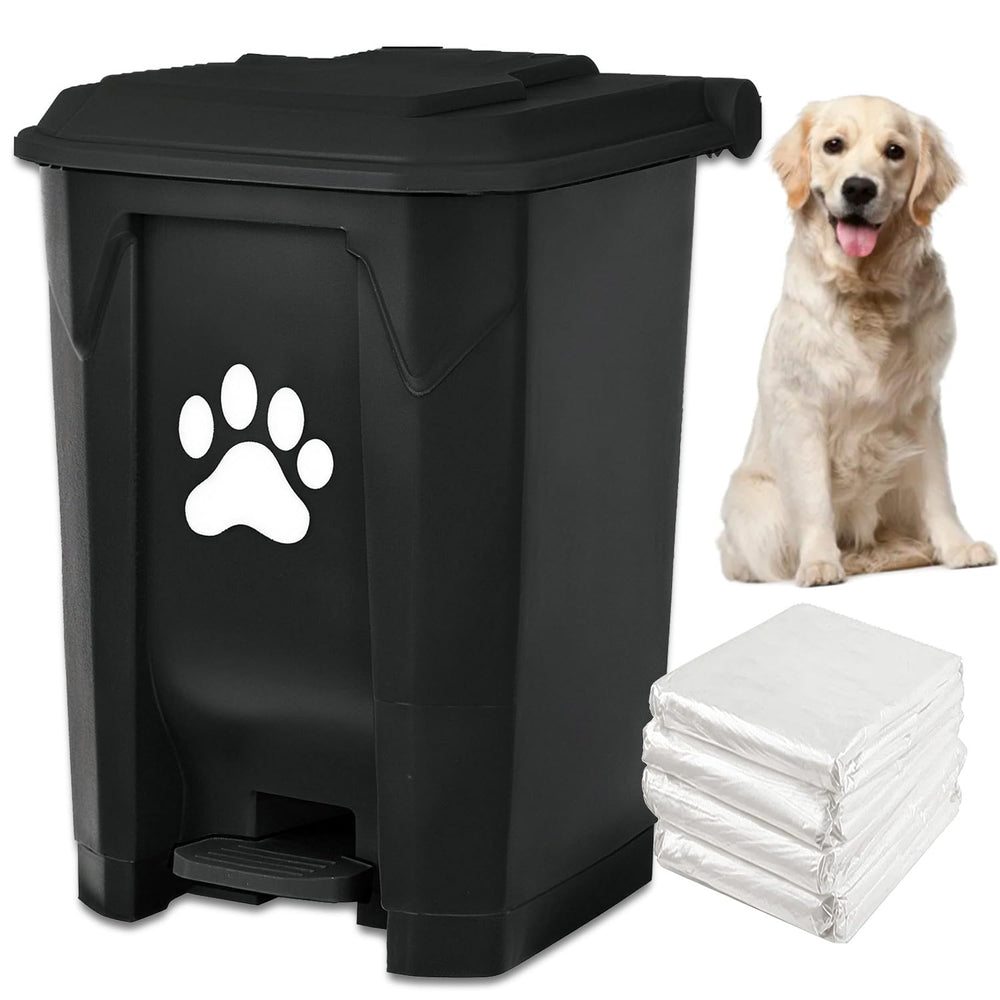 tebiete estación de basura para heces de perro con pedal, uso limpio y cómodo.
