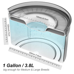 Techphardo cuenco de gran capacidad 3.8 L para perros grandes, perfecto para jornadas largas.