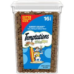 Temptations Delicias del Surfista con atún, recompensa crujiente y suave para gatos