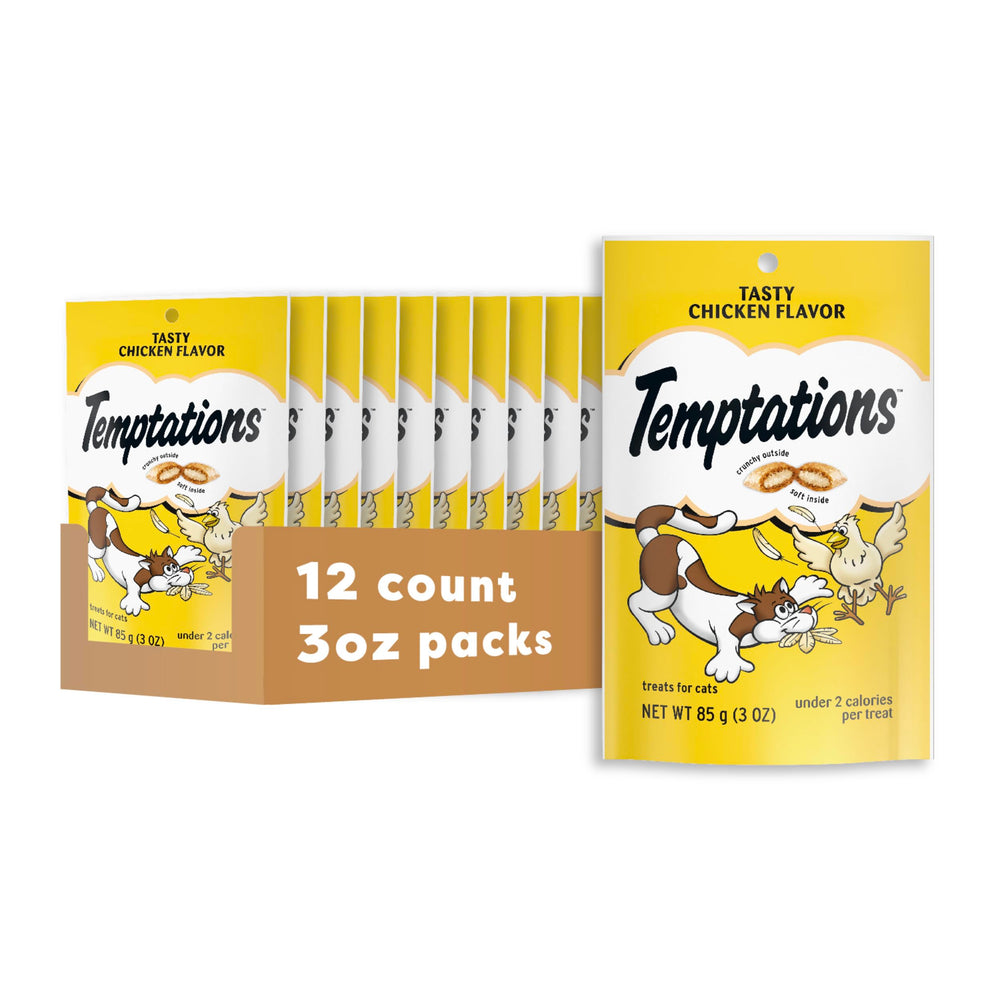 Temptations gatas empaque sellado para conservar la frescura de las golosinas.