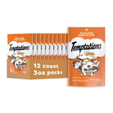 Temptations para gatos: tratamiento crujiente por fuera y suave por dentro, recompensa diaria.