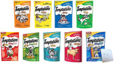 Temptations Gatos: pack variado de 9 sabores en 9 bolsas de 3 oz para recompensas.