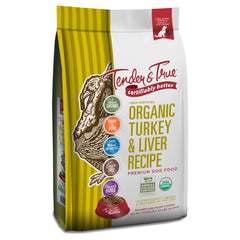 Tender & True bolsa de alimento para perros con pavo orgánico, para dieta equilibrada.