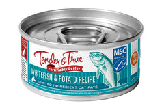 Tender & True lata abierta con pescado blanco y papa, atractiva para gatos