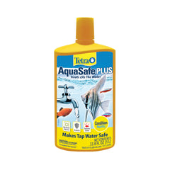 Tetra AquaSafe Plus botella detalle, seguridad del agua para peces