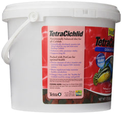 TetraCichlid Flakes textura crujiente para coloración y energía diaria.