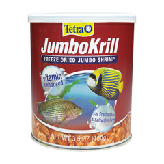 Tetra JumboKrill: camarón grande liofilizado para realzar colores y nutrición de peces.