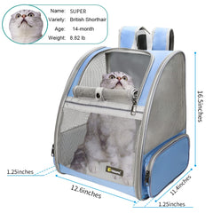 Texsens mochila para mascotas, ventilacion lateral para flujo de aire.