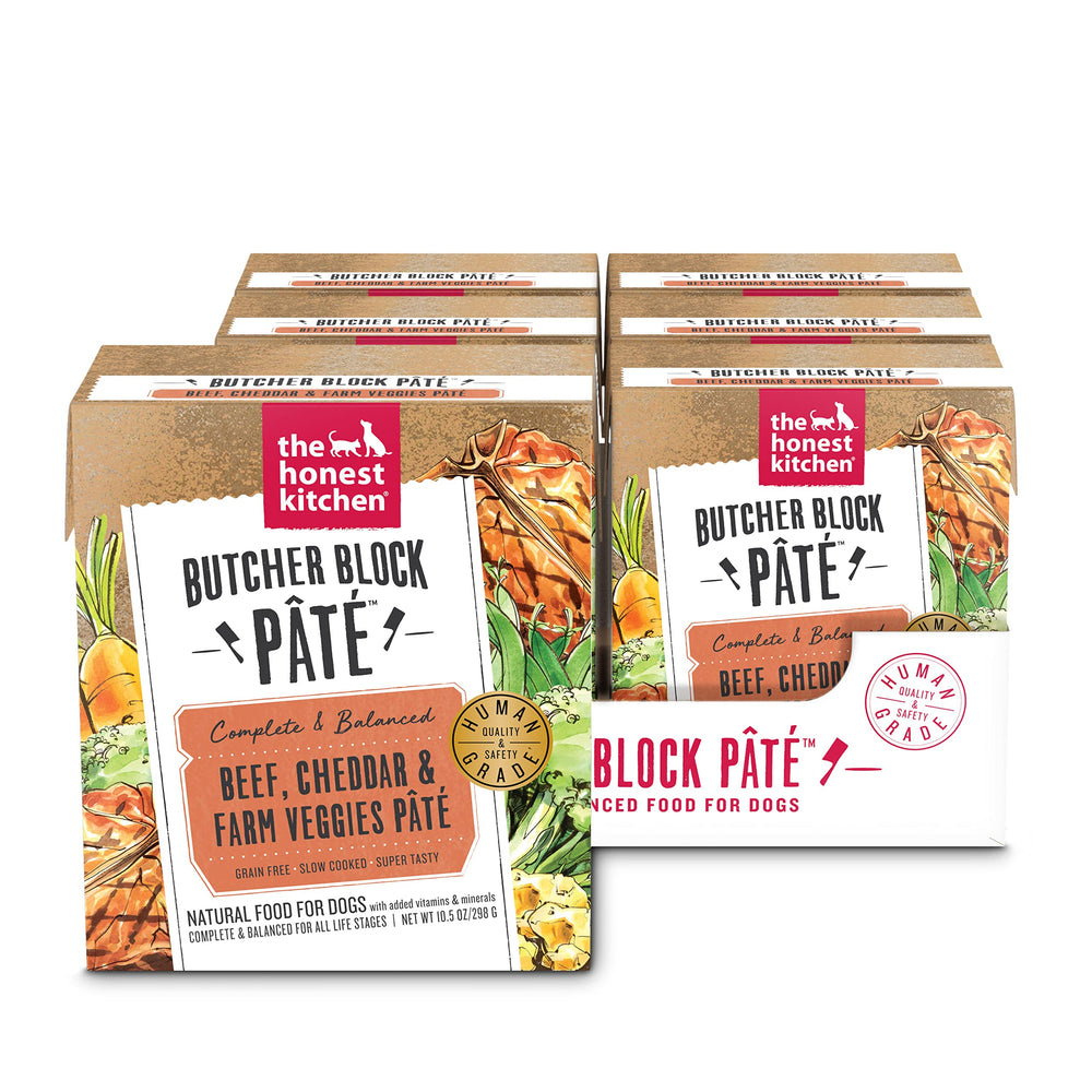 The Honest Kitchen Butcher Block Pate: carne cheddar y verduras del campo para perros