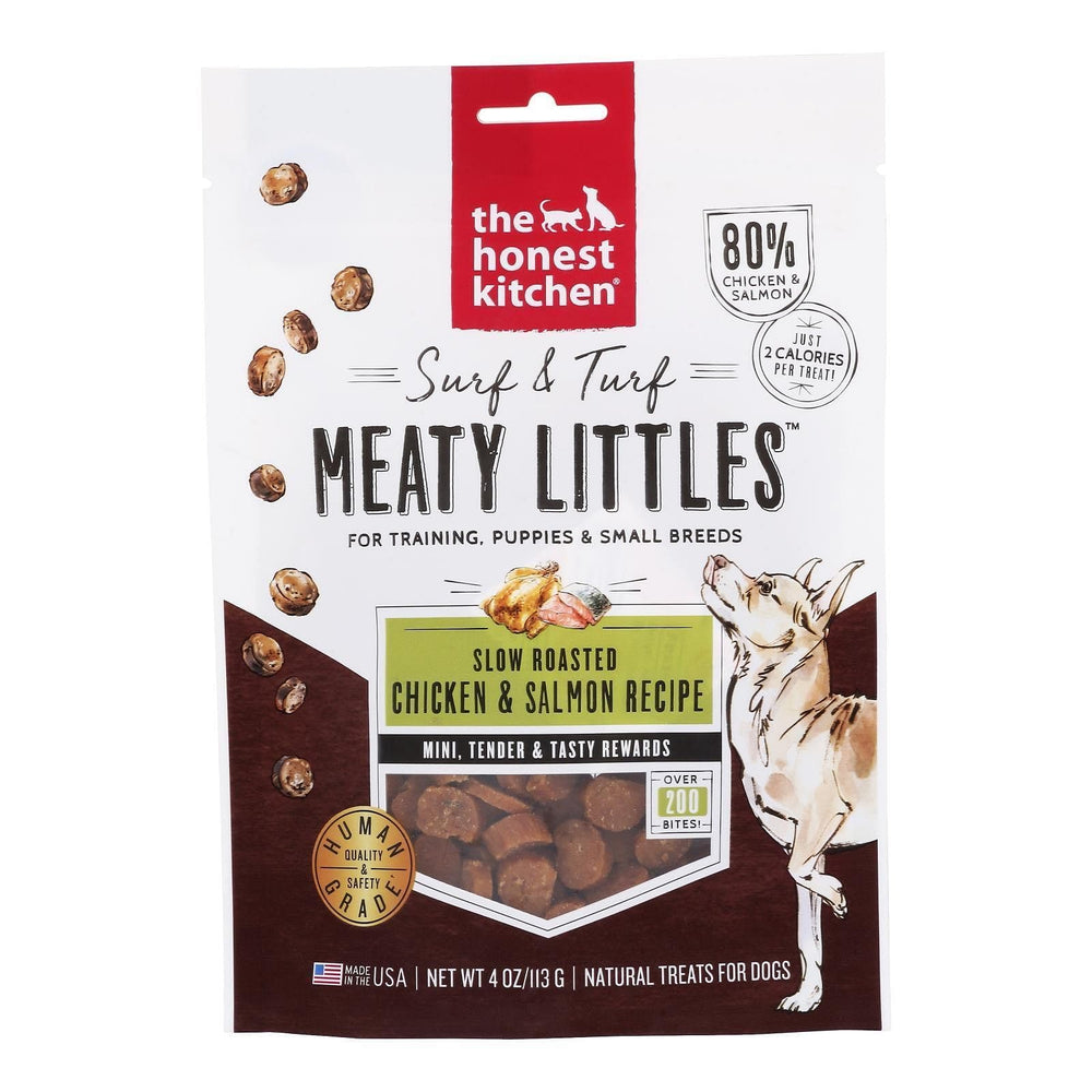The Honest Kitchen Surf et Turf Meaty Littles, poulet et saumon, topper protéiné pour repas savoureux.