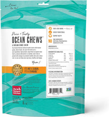 The Honest Kitchen textura crujiente de piel de bacalao, ideal para premiar durante el entrenamiento.