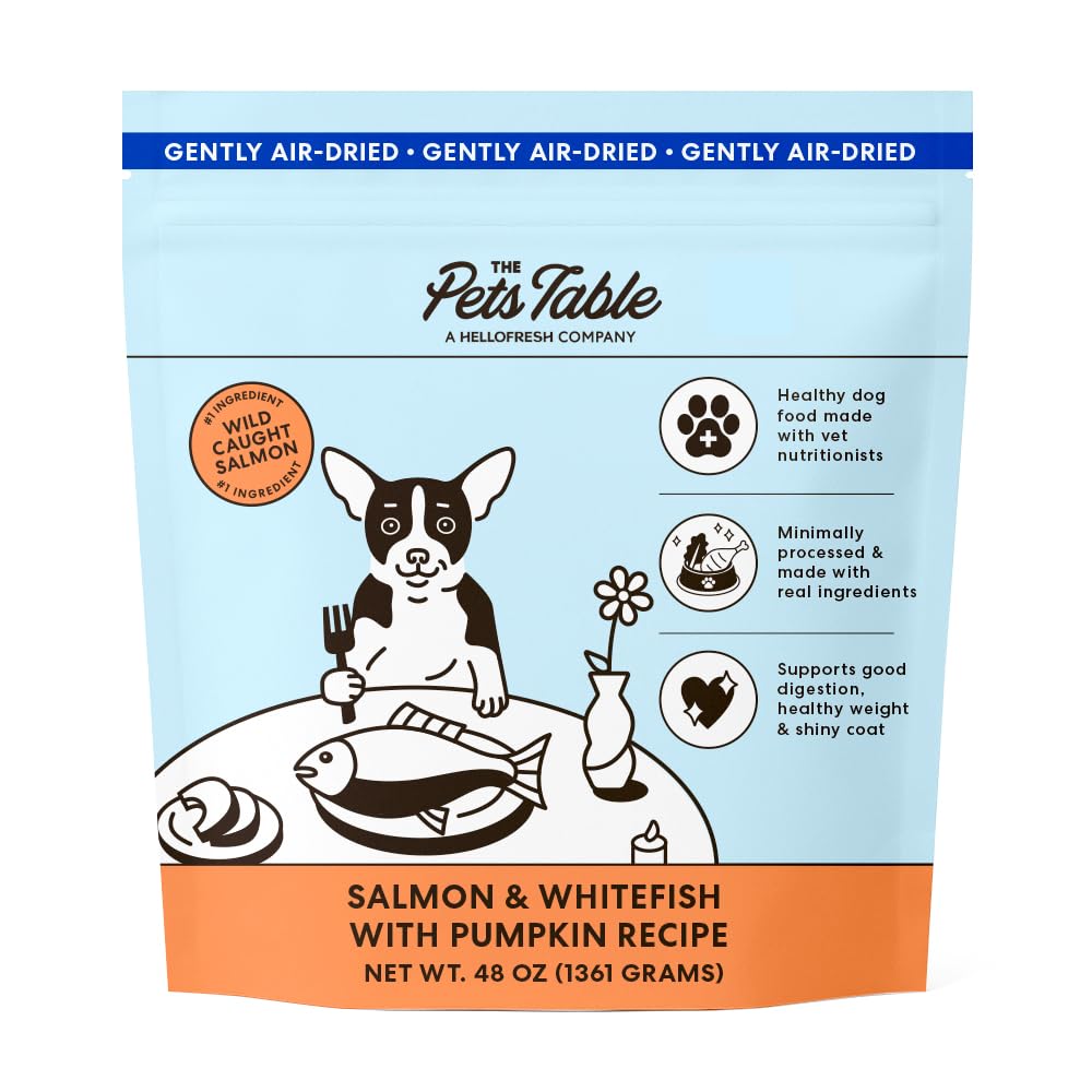 The Pets Table bolsa de comida sin granos con salmón y pescado blanco para perros.