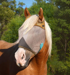 The Sunny Zebra máscara anti moscas para caballos con malla transpirable y protección ultravioleta.