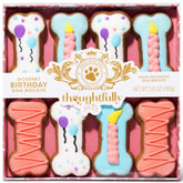 Thoughtfully Pets galletas para perro forma de hueso rosa, ideal para cumpleaños.