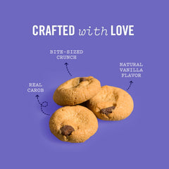 Three Dog Bakery galletas mini carob para perros, paquete sin colorantes para uso diario.