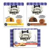 Galletas clásicas para perros Three Dog Bakery en envase de variedad, ideales para snack diario.